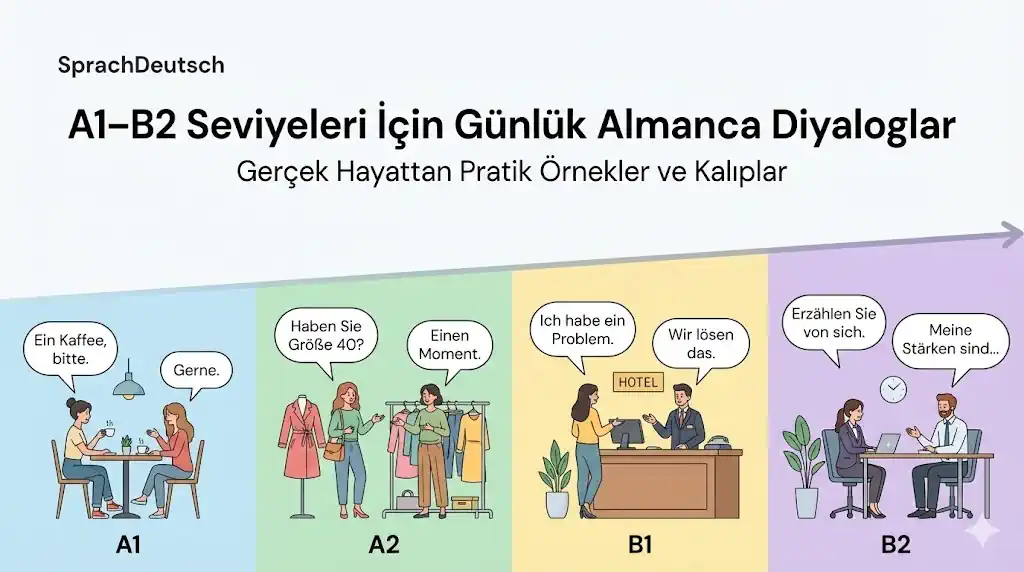 A1’den B2’ye Günlük Almanca Diyalog Örnekleri ve Kalıplar